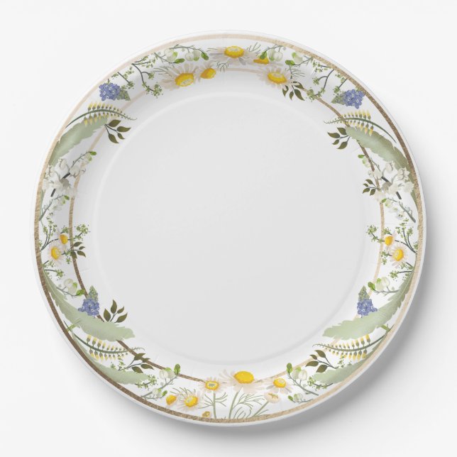 Summer Flowers  Paper Plate (Front)
