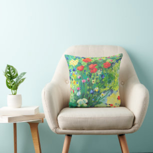 Summer flowers, poppys  cushion