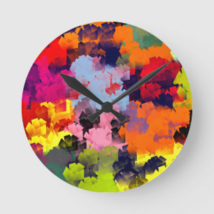 SUMMER FLOWERS ROUND CLOCK