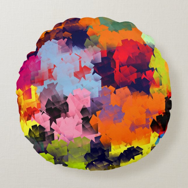 SUMMER FLOWERS ROUND CUSHION (Front)