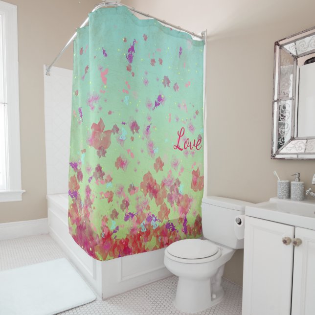 Summer Flowers Shower Curtain (In Situ)