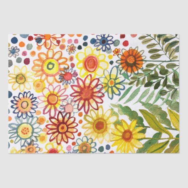 Summer flowers tissue paper (Front)