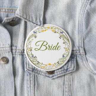 Summer Flowers Wedding Button - Customisable