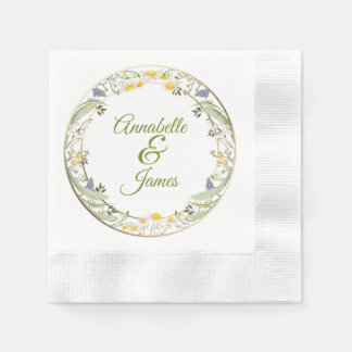 Summer Flowers Wedding Coined Napkins