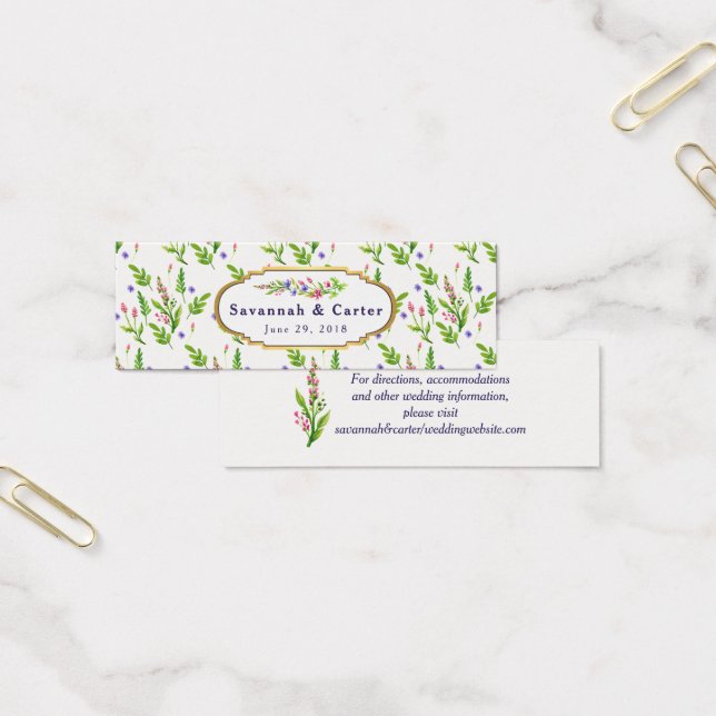 Summer Flowers Wedding Information Card (Office)