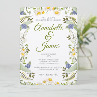 Summer Flowers Wedding Invitation