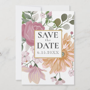 Summer Flowers Wedding SAVE THE DATE Invitation
