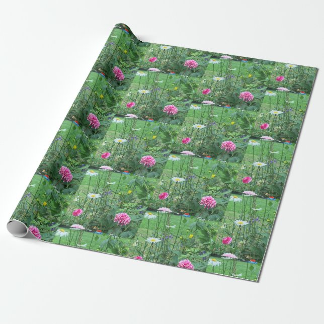 Summer flowers wrapping paper (Unrolled)
