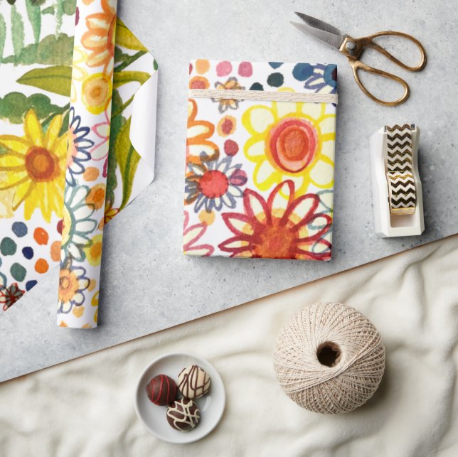 Summer flowers  wrapping paper (Crafts)