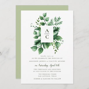 Summer foliage wedding invitation