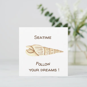 Summer Follow your dreams Shell Romantic Cute Invitation