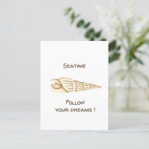 Summer Follow your dreams Shell Romantic Cute  Postcard