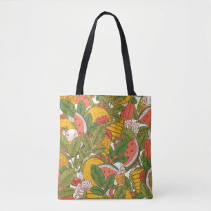 Summer food seamless pattern. Sanwiches,ice cream  Tote Bag