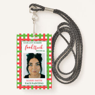 Summer Food Truck Festival ID Photo Employee ID Badge
