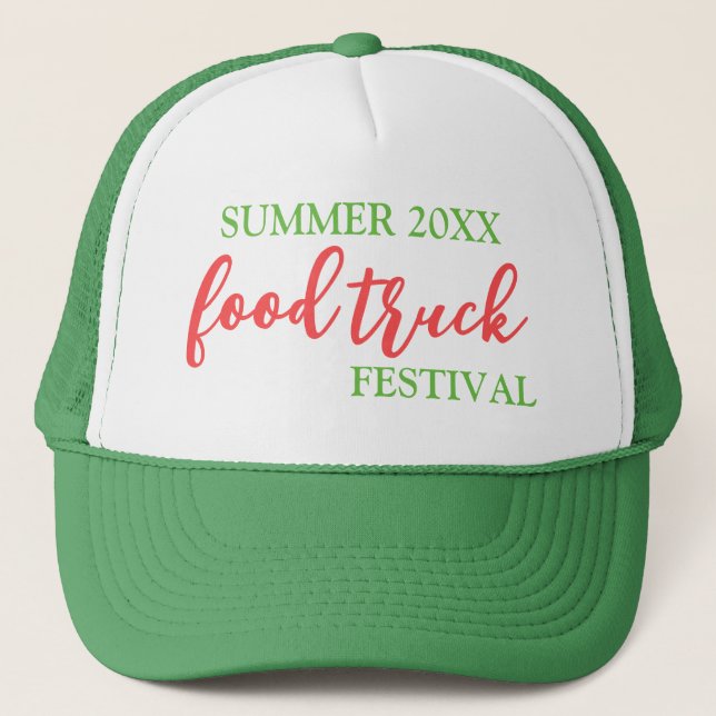 Summer Food Truck Festival Merch or Staff Trucker Hat (Front)