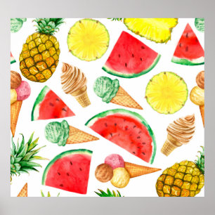 Summer Food: Watermelon Ice-cream Poster