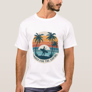 Summer for the Surfing Retro Surfing Vintage T-Shirt