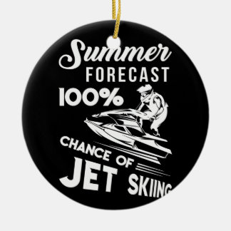 Summer Forecast 100% Chance Of Jet Skiing Ceramic Tree Decoration