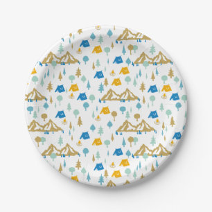 Summer Forest Camping Paper Plate