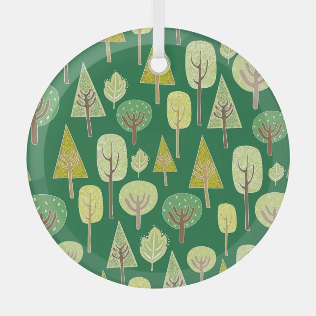 Summer Forest: Nature Inspired Design Glass Tree Decoration (Front)