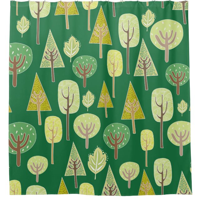 Summer Forest: Nature Inspired Design Shower Curtain (Front)
