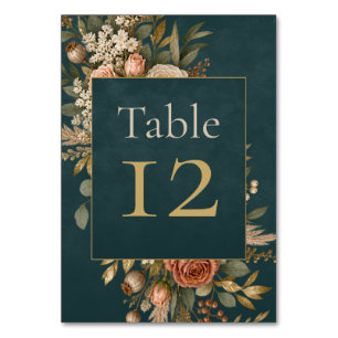 Summer Forest Witch Teal Table Number