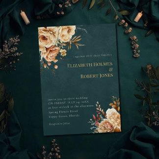 Summer Forest Witch Teal Wedding Invitation