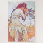 Summer (Four Seasons), Alphonse Mucha Jigsaw Puzzle<br><div class="desc">Alphonse Mucha (24 July 1860 – 14 July 1939) was a Czech painter, illustrator and graphic artist, living in Paris during the Art Nouveau period, best known for his distinctly stylised and decorative theatrical posters, particularly those of Sarah Bernhardt. He produced illustrations, advertisements, decorative panels, and designs, which became among...</div>
