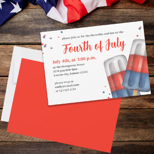 Summer Fourth of July Cute Custom Invitation