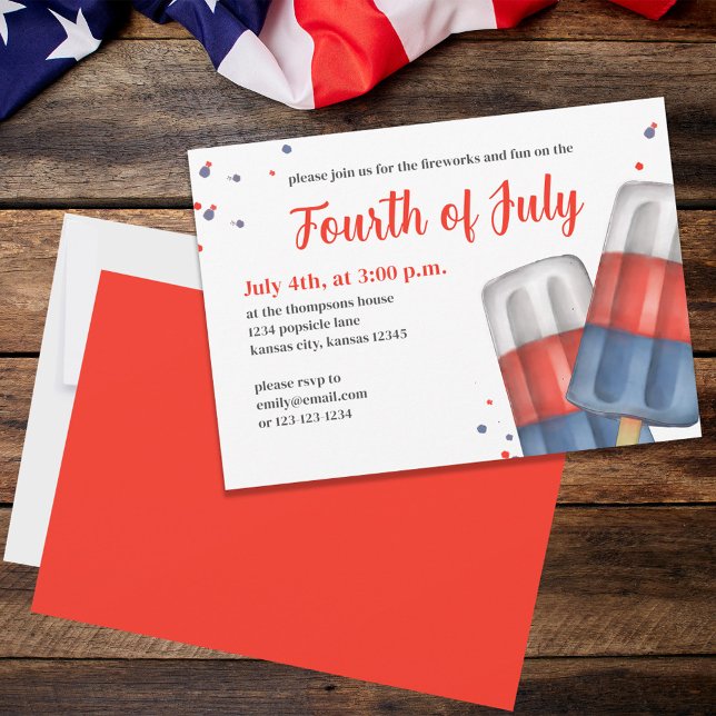 Summer Fourth of July Cute Custom Invitation (Creator Uploaded)