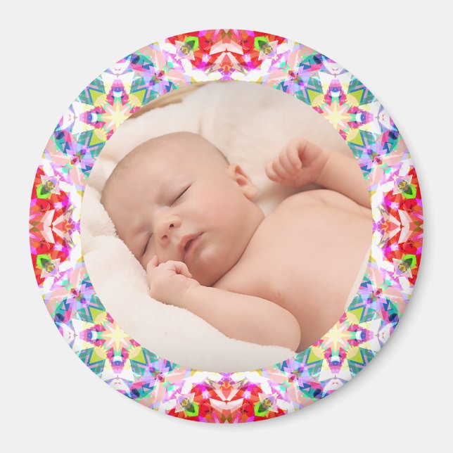 Summer Frame Baby Girl Grandparent’s Gift Photo Magnet (Front)