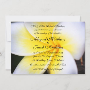 Summer Frangipani Flowers Wedding Invitation