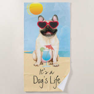 Summer French Bulldog Beach Towel
