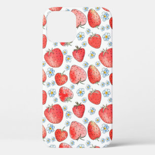 Summer fresh and bright strawberry pattern. Waterc iPhone 12 Case