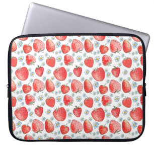Summer fresh and bright strawberry pattern. Waterc Laptop Sleeve