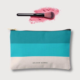 Summer Fresh Blue Beach Vibe Stripes Accessory Pouch
