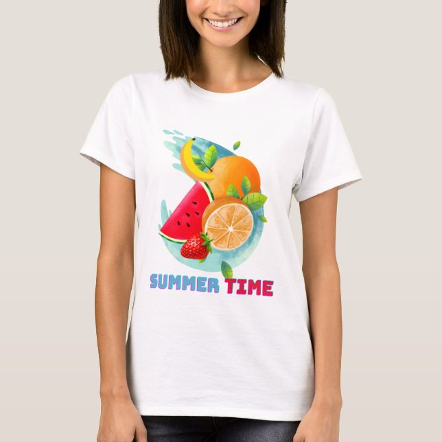 Summer Fresh Fruits T-Shirt Keychain (Front)