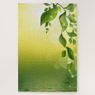 Summer Fresh Green Leaves Jigsaw Puzzle