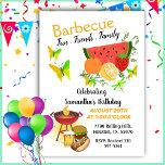 Summer Friends Family Birthday Barbecue  Invitation<br><div class="desc">Get ready to party,  with this summer birthday barbecue invitation that is sure to be unforgettable. The succulent watermelon,  fresh oranges,  and vibrant butterflies are just the thing to excite your friends and family for an unforgettable day of fun and festivities.</div>