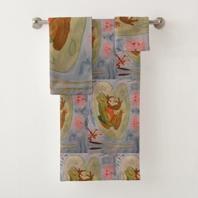 Summer Frog Pond Towels (Insitu)