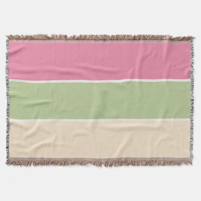 Summer Fruit Basket Pastel Colorblock Throw Blanket (Front)