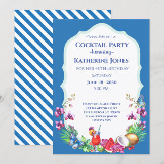 Summer Fruit Birthday Cocktail Party Invitation
