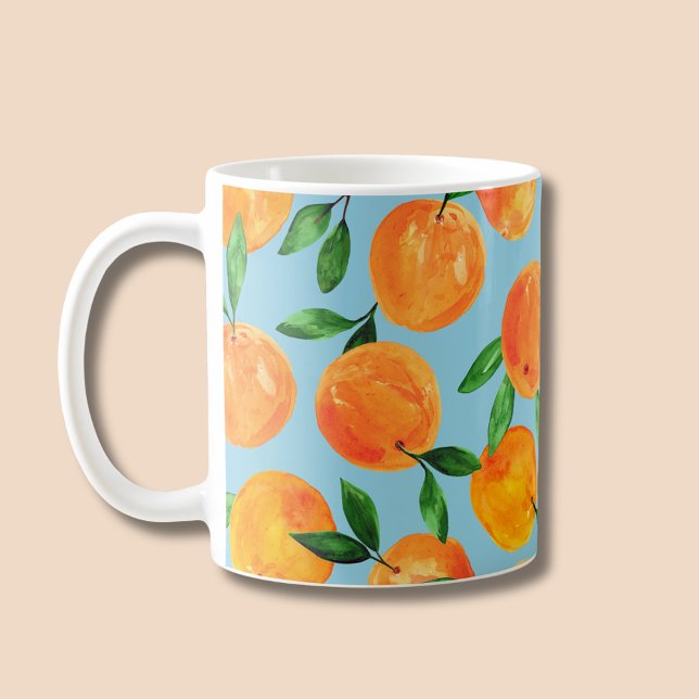 Summer fruit citrus oranges pattern coffee mug (Citrus Oranges Summer Fruit pattern coffee mug)