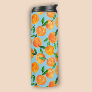 Summer fruit citrus oranges pattern thermal tumbler