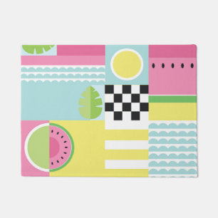 Summer fruit design, colourful mosaic doormat