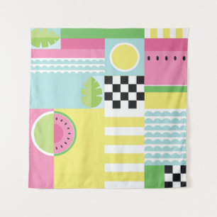 Summer fruit design, colourful mosaic  tapestry