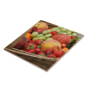 Summer fruit in basket tile