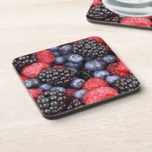 Summer Fruit Mixed Berries Close Up Photo Coaster