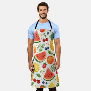 Summer Fruit Pattern Fabric Tropical Watermelon Apron