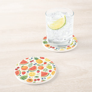 Summer Fruit Pattern Fabric Tropical Watermelon Coaster